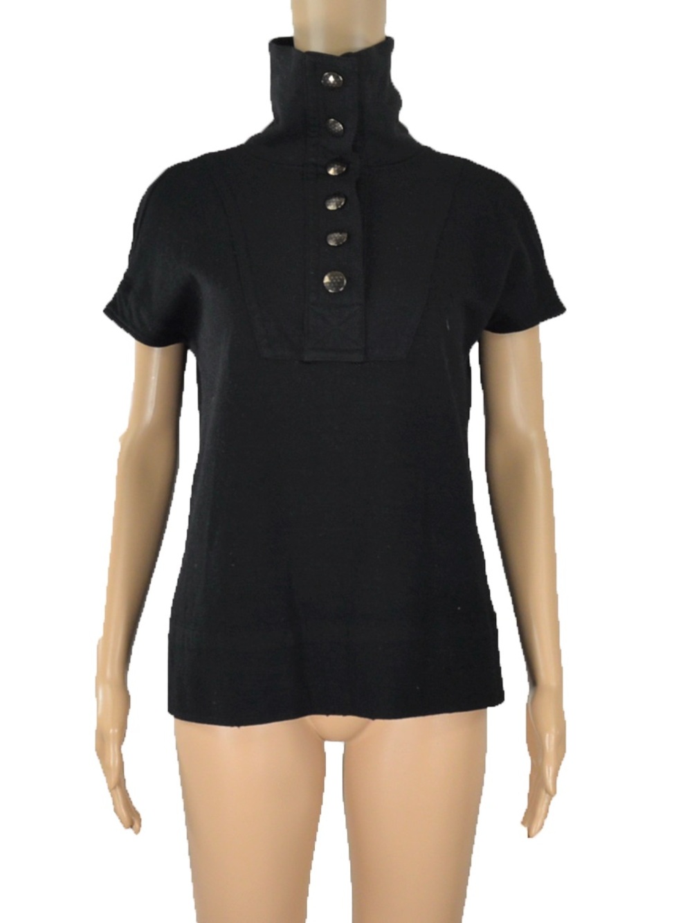 Vintage Marc by Marc Jacobs Black High Neck Convertible Polo Knit Top Y2K 00s